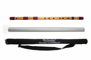 D SCALE NATURAL BASE ASSAM BAMBOO FLUTE MUSICAL INSTRUMENT SIZE 33 INCH BANSURI WITH FLUTE COVER