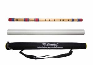 F SCALE NATURAL BASE ASSAM BAMBOO FLUTE MUSICAL INSTRUMENT SIZE 29 INCH BANSURI WITH FLUTE COVER