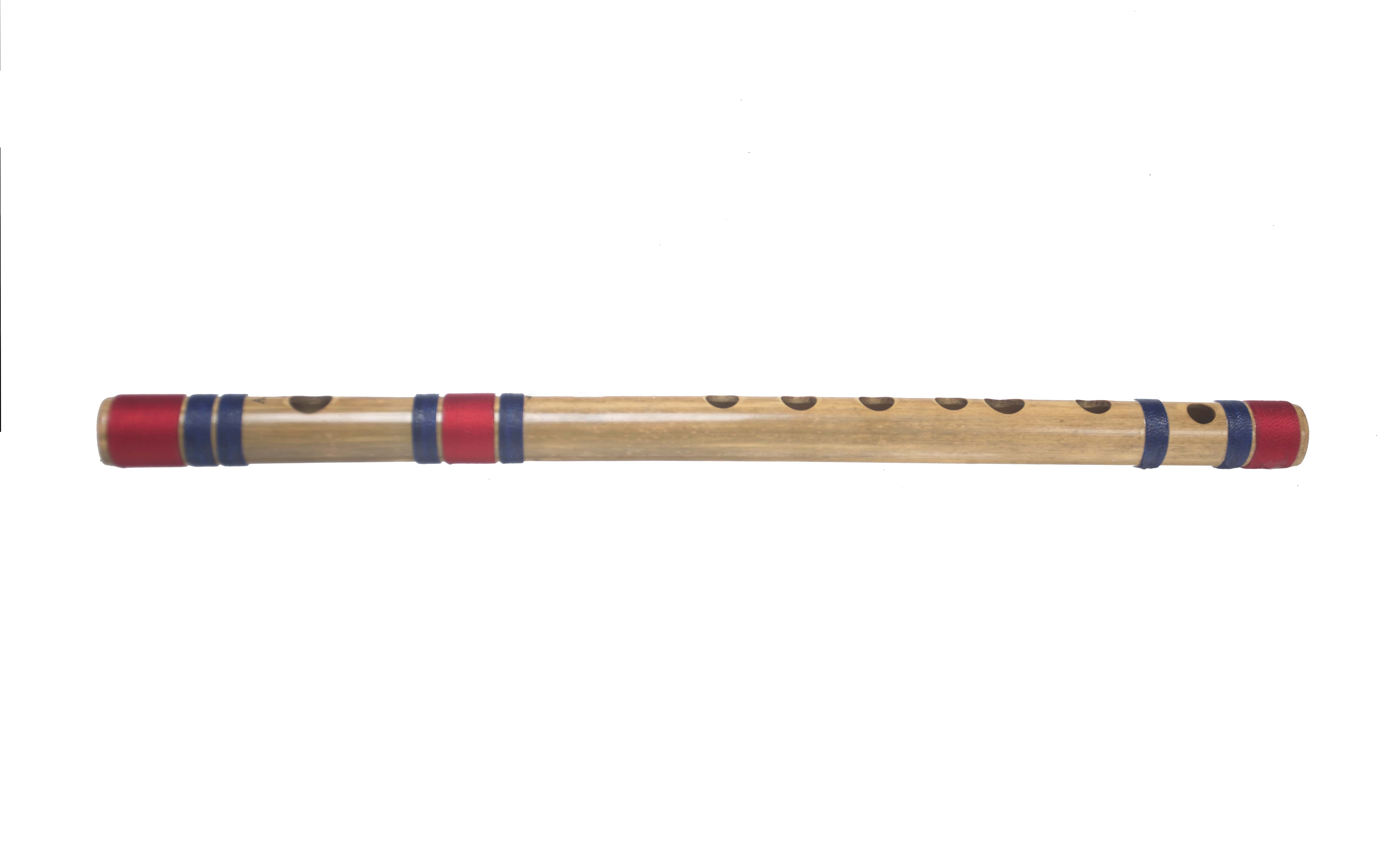 A SCALE NATURAL BASE ASSAM BAMBOO FLUTE MUSICAL INSTRUMENT SIZE 22 INCH BANSURI WITH FLUTE COVER